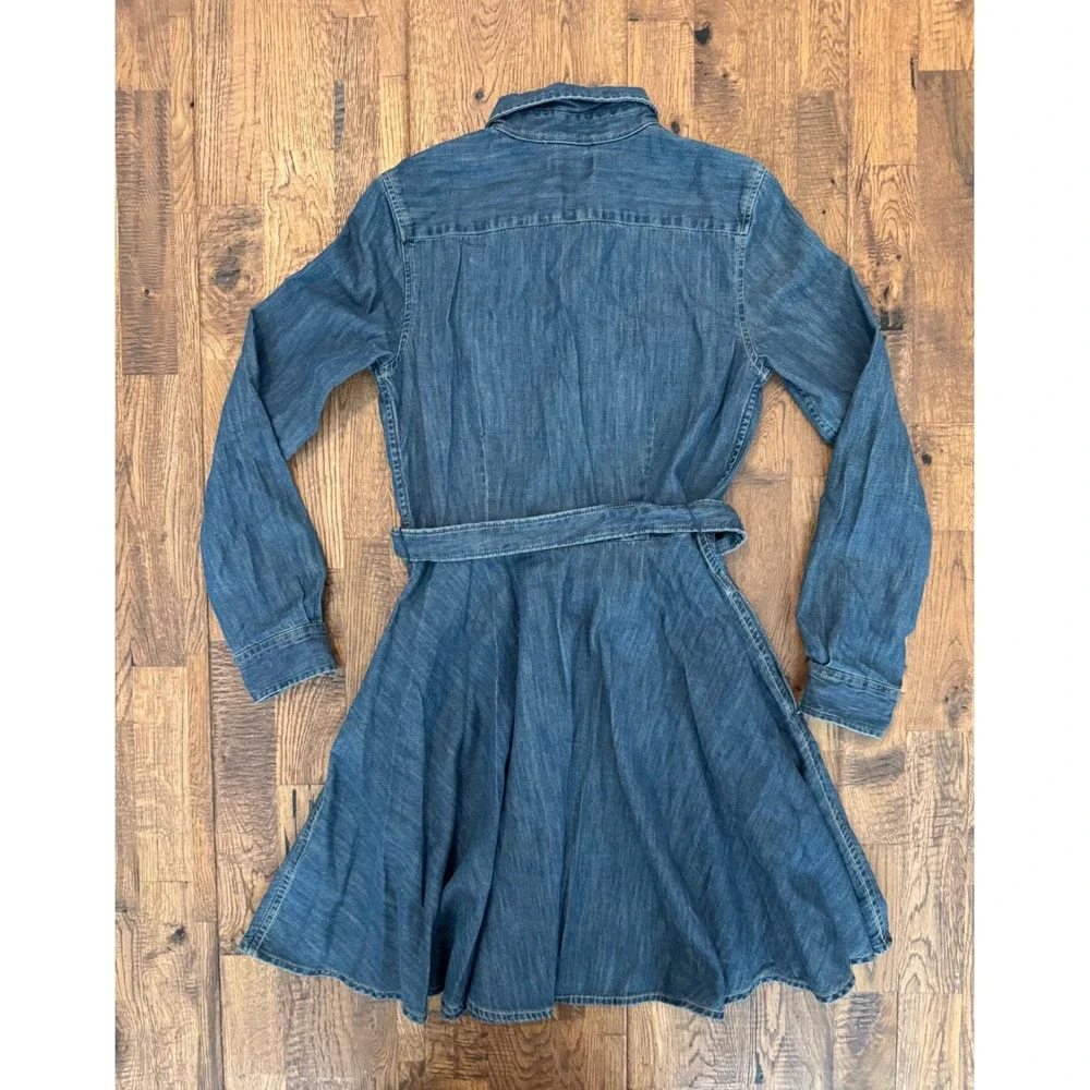 Polo Ralph Lauren Belted Cotton Denim Shirtdress Girls Size 14 4